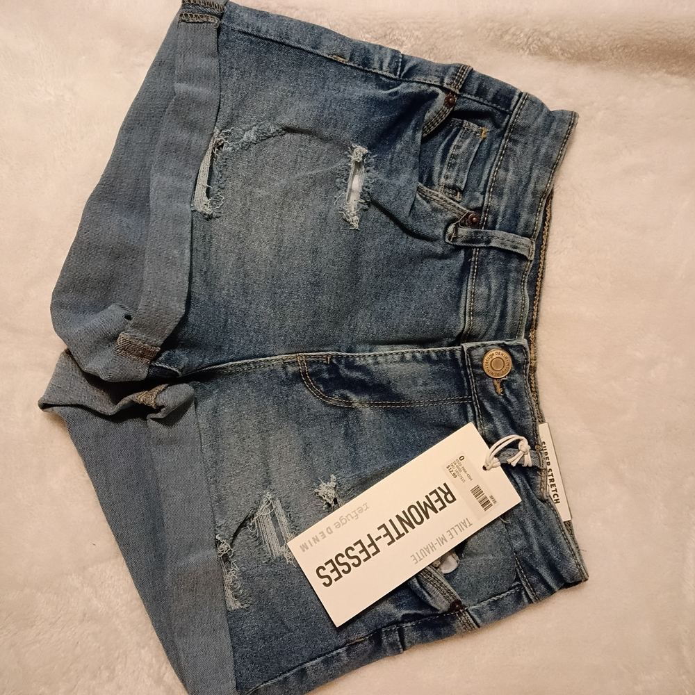Remonte Light Blue Distressed Denim Shorts